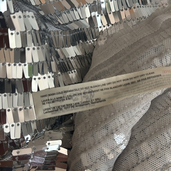 FREE PEOPLE x Intimately FP Disco Fever Mini Slip Silver Sequin Mesh Dress - Picture 14 of 15